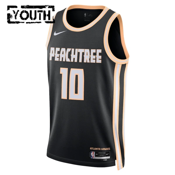 Nike Dječji Dres Atlanta Hawks Zaccharie Risacher City Edition 2025/26 Swingman Crna