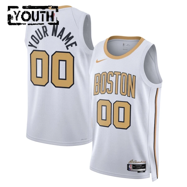 Nike Dječji Dres Boston Celtics Personalizacija City Edition 2025/26 Swingman Bijela