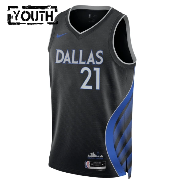 Nike Dječji Dres Dallas Mavericks Daniel Gafford City Edition 2025/26 Swingman Crna