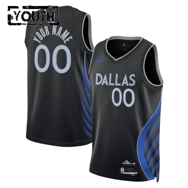 Nike Dječji Dres Dallas Mavericks Personalizacija City Edition 2025/26 Swingman Crna