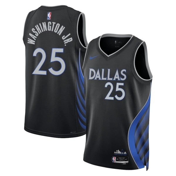 Nike Muški Dres Dallas Mavericks Washington JR City Edition 2025/26 Swingman Crna