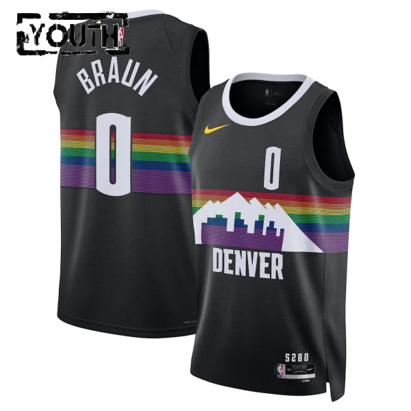 Nike Dječji Dres Denver Nuggets Christian Braun City Edition 2025/26 Swingman Crna