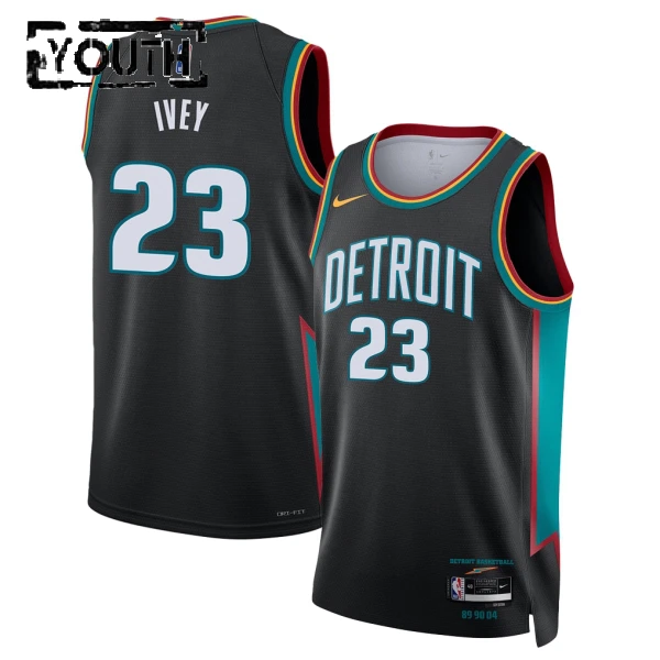 Nike Dječji Dres Detroit Pistons Jaden Ivey City Edition 2025/26 Swingman Crna