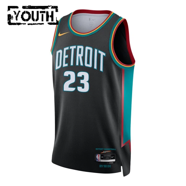Nike Dječji Dres Detroit Pistons Jaden Ivey City Edition 2025/26 Swingman Crna
