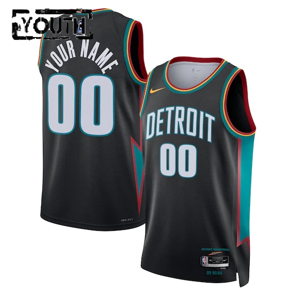 Nike Dječji Dres Detroit Pistons Personalizacija City Edition 2025/26 Swingman Crna Nike Dječji Dres Detroit Pistons Personalizacija City Edition 2025/26 Swingman Crna