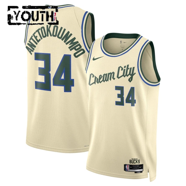 Nike Dječji Dres Milwaukee Bucks Giannis Antetokounmpo City Edition 2025/26 Swingman Bijela