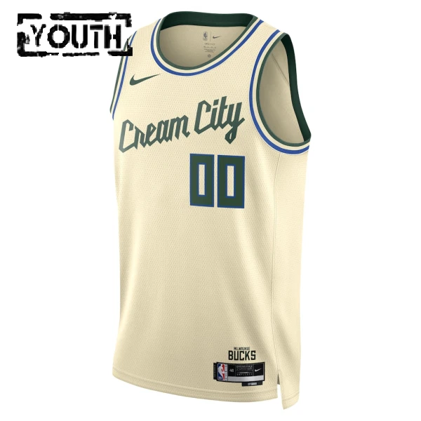 Nike Dječji Dres Milwaukee Bucks Personalizacija City Edition 2025/26 Swingman Bijela