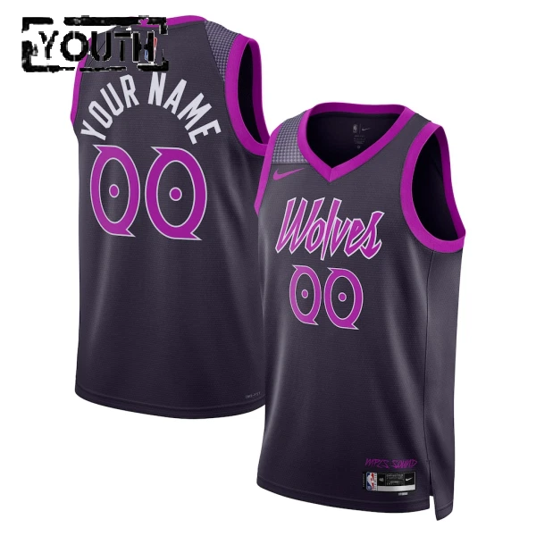 Nike Dječji Dres Minnesota Timberwolves Personalizacija City Edition 2025/26 Swingman Crna