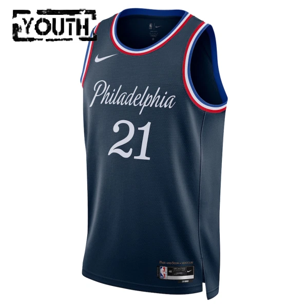 Nike Dječji Dres Philadelphia 76ers Joel Embiid City Edition 2025/26 Swingman Navy