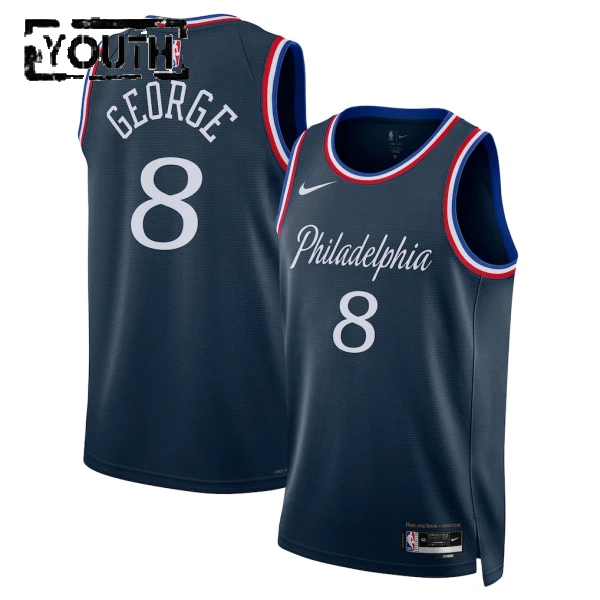 Nike Dječji Dres Philadelphia 76ers Paul George City Edition 2025/26 Swingman Navy