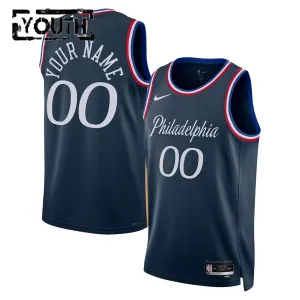 Nike Dječji Dres Philadelphia 76ers Personalizacija City Edition 2025/26 Swingman Navy
