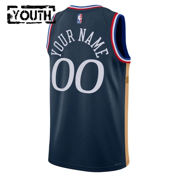 Nike Dječji Dres Philadelphia 76ers Personalizacija City Edition 2025/26 Swingman Navy