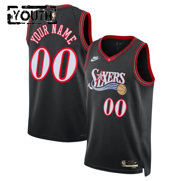 Nike Dječji Dres Philadelphia 76ers Personalizacija Classic Edition 2025/26 Swingman Crna