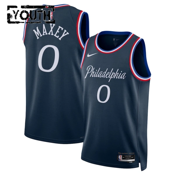 Nike Dječji Dres Philadelphia 76ers Tyrese Maxey City Edition 2025/26 Swingman Navy