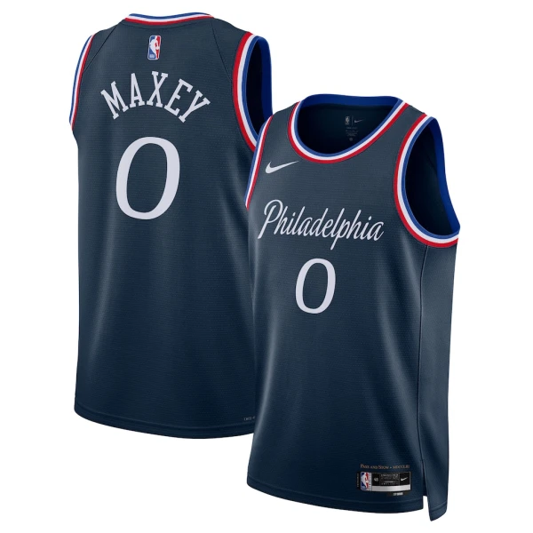 Nike Muški Dres Philadelphia 76ers Tyrese Maxey City Edition 2025/26 Swingman Navy