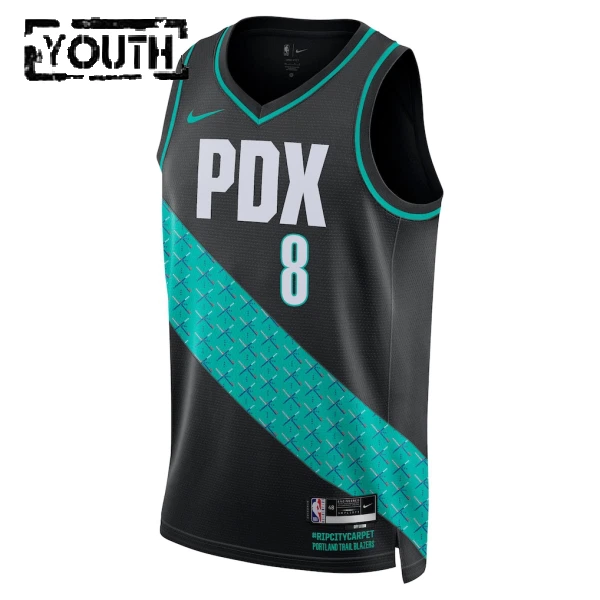 Nike Dječji Dres Portland Trail Blazers Deni Avdija City Edition 2025/26 Swingman Crna
