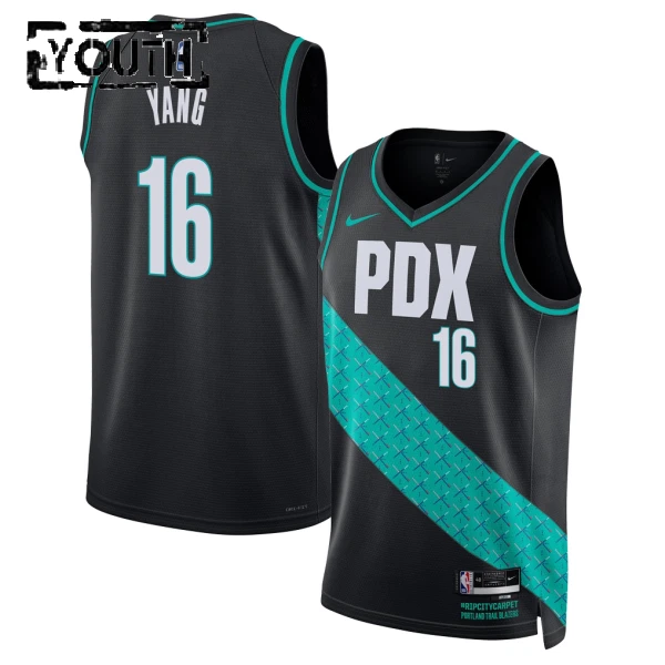 Nike Dječji Dres Portland Trail Blazers Yang Hansen City Edition 2025/26 Swingman Crna