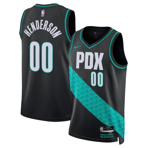 Nike Muški Dres Portland Trail Blazers Scoot Henderson City Edition 2025/26 Swingman Crna