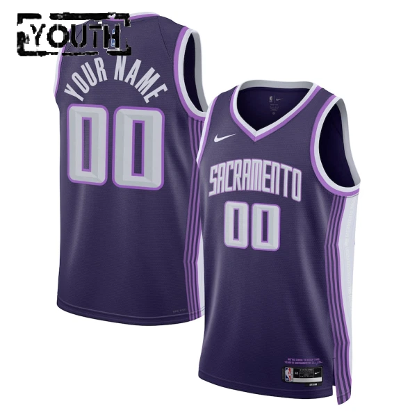 Nike Dječji Dres Sacramento Kings Personalizacija City Edition 2025/26 Swingman Ljubičasta