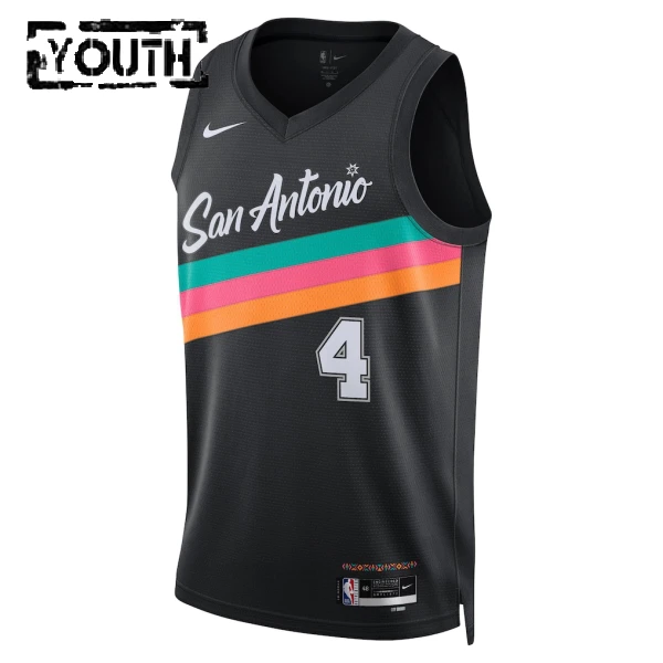Nike Dječji Dres San Antonio Spurs De Aaron Fox City Edition 2025/26 Swingman Crna