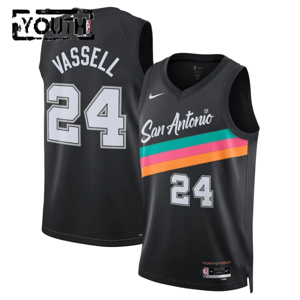 Nike Dječji Dres San Antonio Spurs Devin Vassell City Edition 2025/26 Swingman Crna