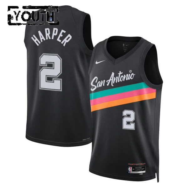 Nike Dječji Dres San Antonio Spurs Dylan Harper City Edition 2025/26 Swingman Crna