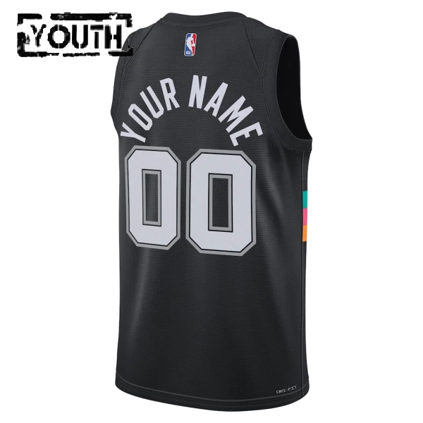 Nike Dječji Dres San Antonio Spurs Personalizacija City Edition 2025/26 Swingman Crna