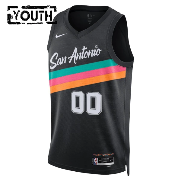 Nike Dječji Dres San Antonio Spurs Personalizacija City Edition 2025/26 Swingman Crna