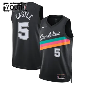 Nike Dječji Dres San Antonio Spurs Stephon Castle City Edition 2025/26 Swingman Crna