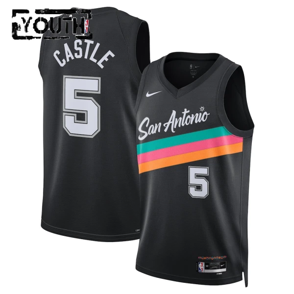 Nike Dječji Dres San Antonio Spurs Stephon Castle City Edition 2025/26 Swingman Crna