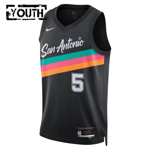 Nike Dječji Dres San Antonio Spurs Stephon Castle City Edition 2025/26 Swingman Crna