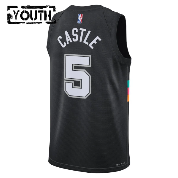 Nike Dječji Dres San Antonio Spurs Stephon Castle City Edition 2025/26 Swingman Crna