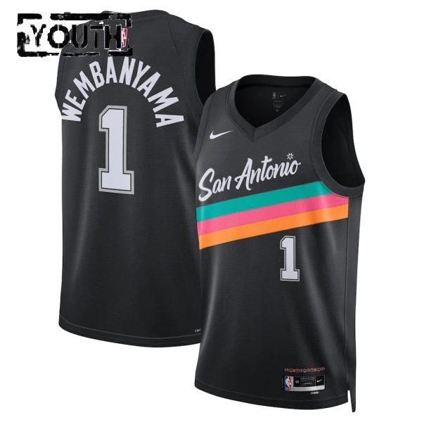 Nike Dječji Dres San Antonio Spurs Victor Wembanyama City Edition 2025/26 Swingman Crna