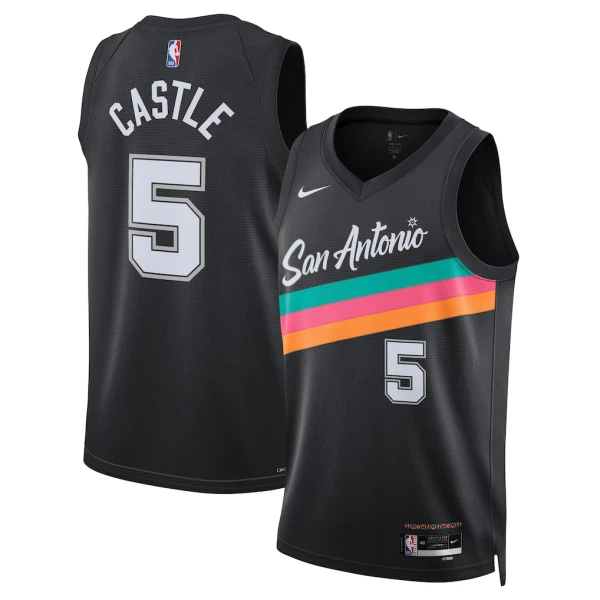 Nike Muški Dres San Antonio Spurs Stephon Castle City Edition 2025/26 Swingman Crna