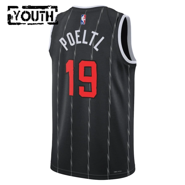 Nike Dječji Dres Toronto Raptors Jakob Poeltl City Edition 2025/26 Swingman Crna