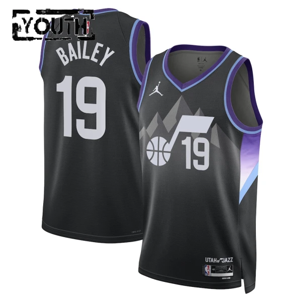 Dječji Dres Utah Jazz Jordan Ace Bailey Statement Edition 2025/26 Swingman Crna Dječji Dres Utah Jazz Jordan Ace Bailey Statement Edition 2025/26 Swingman Crna