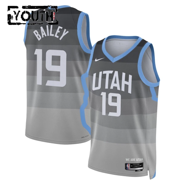 Nike Dječji Dres Utah Jazz Ace Bailey City Edition 2025/26 Swingman Sivo