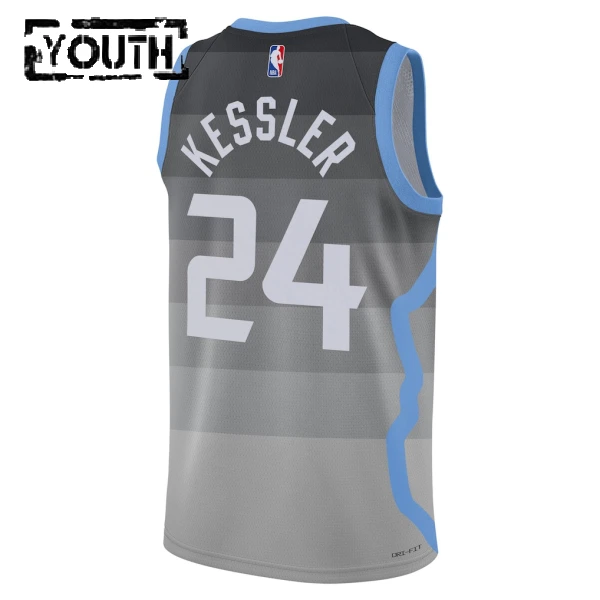 Nike Dječji Dres Utah Jazz Walker Kessler City Edition 2025/26 Swingman Sivo