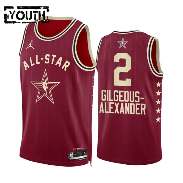 Dječji Dres Shai Gilgeous Alexander All Star 2024 Swingman Crvena Dječji Dres Shai Gilgeous Alexander All Star 2024 Swingman Crvena