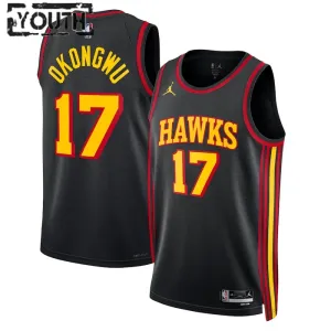 Dječji Dres Atlanta Hawks Jordan Onyeka Okongwu 17 Statement Edition Swingman Crna