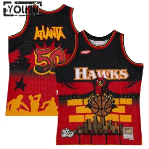 Dječji Dres Atlanta Hawks Mitchell Ness x Tats Cru Edition Hardwood Classics 2023/24 Swingman Crna