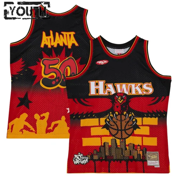 Dječji Dres Atlanta Hawks Mitchell Ness x Tats Cru Edition Hardwood Classics 2023/24 Swingman Crna Dječji Dres Atlanta Hawks Mitchell Ness x Tats Cru Edition Hardwood Classics 2023/24 Swingman Crna