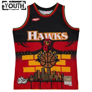 Dječji Dres Atlanta Hawks Mitchell Ness x Tats Cru Edition Hardwood Classics 2023/24 Swingman Crna