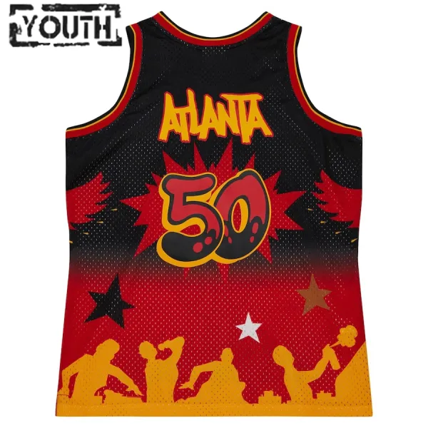 Dječji Dres Atlanta Hawks Mitchell Ness x Tats Cru Edition Hardwood Classics 2023/24 Swingman Crna