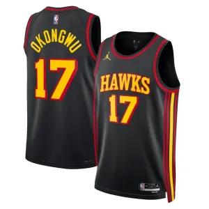 Muški Dres Atlanta Hawks Jordan Onyeka Okongwu 17 Statement Edition Swingman Crna