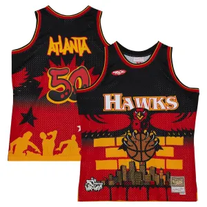 Muški Dres Atlanta Hawks Mitchell Ness x Tats Cru Edition Hardwood Classics 2023/24 Swingman Crna