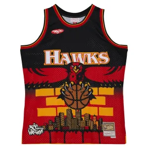 Muški Dres Atlanta Hawks Mitchell Ness x Tats Cru Edition Hardwood Classics 2023/24 Swingman Crna