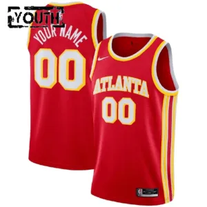 Nike Dječji Dres Atlanta Hawks Personalizacija Icon Edition Swingman Crvena
