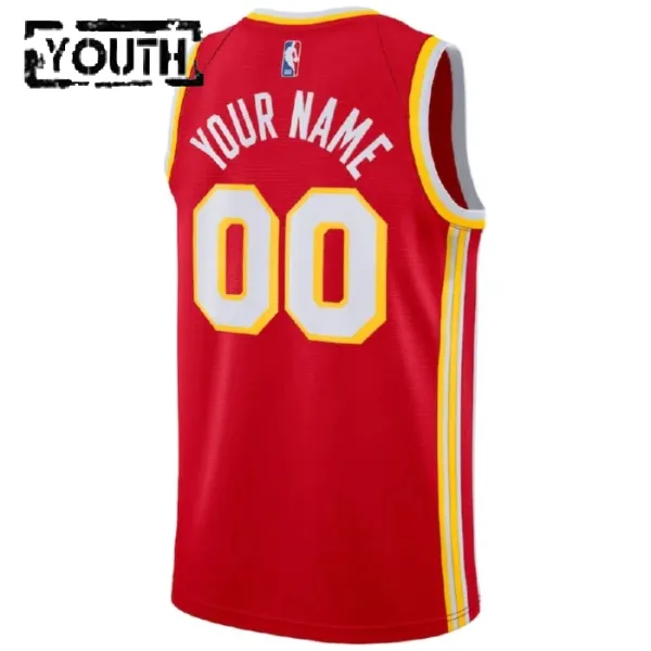 Nike Dječji Dres Atlanta Hawks Personalizacija Icon Edition Swingman Crvena