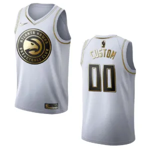 Nike Muški Dres Atlanta Hawks Personalizacija Golden Edition Swingman Bijela